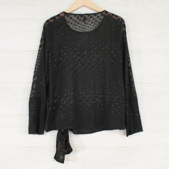 SOLD OUT!!   Next Sheer Lurex Swiss Dot Blouse - Picture 2 of 8